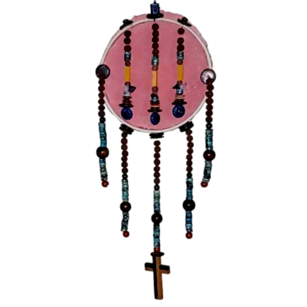 HANDMADE Southwestern Native Indoor Wall Hanging Tribal Art Tourquoise Rust Tan